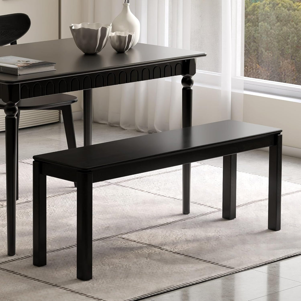 47.2'' 100% Solid Wood Dining Bench, Oak Wood Long Bench for Dining T...
