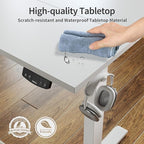 Agilestic Electric Standing Desk, 48 x 24 Inches Height Adjustable Desk, Sit Stand up for Work Office Home, Ergonomic Rising Computer Table with Memory Preset, White