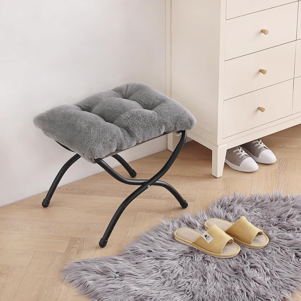 Folding Ottoman, Foldable Footrest Stool, Portable Small Foot Stool for Couch...