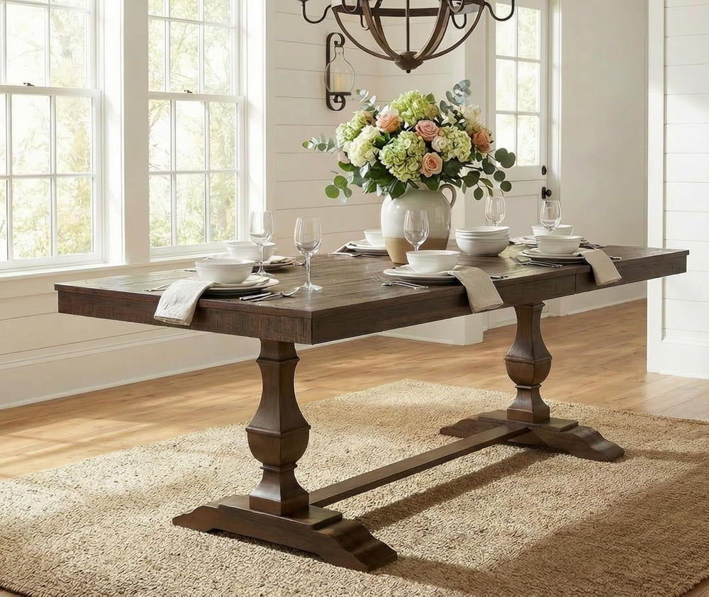 WAMPAT 74.8-inch Long Vintage Farmhouse Dining Table for 6-8 People,Sturdy Wo...