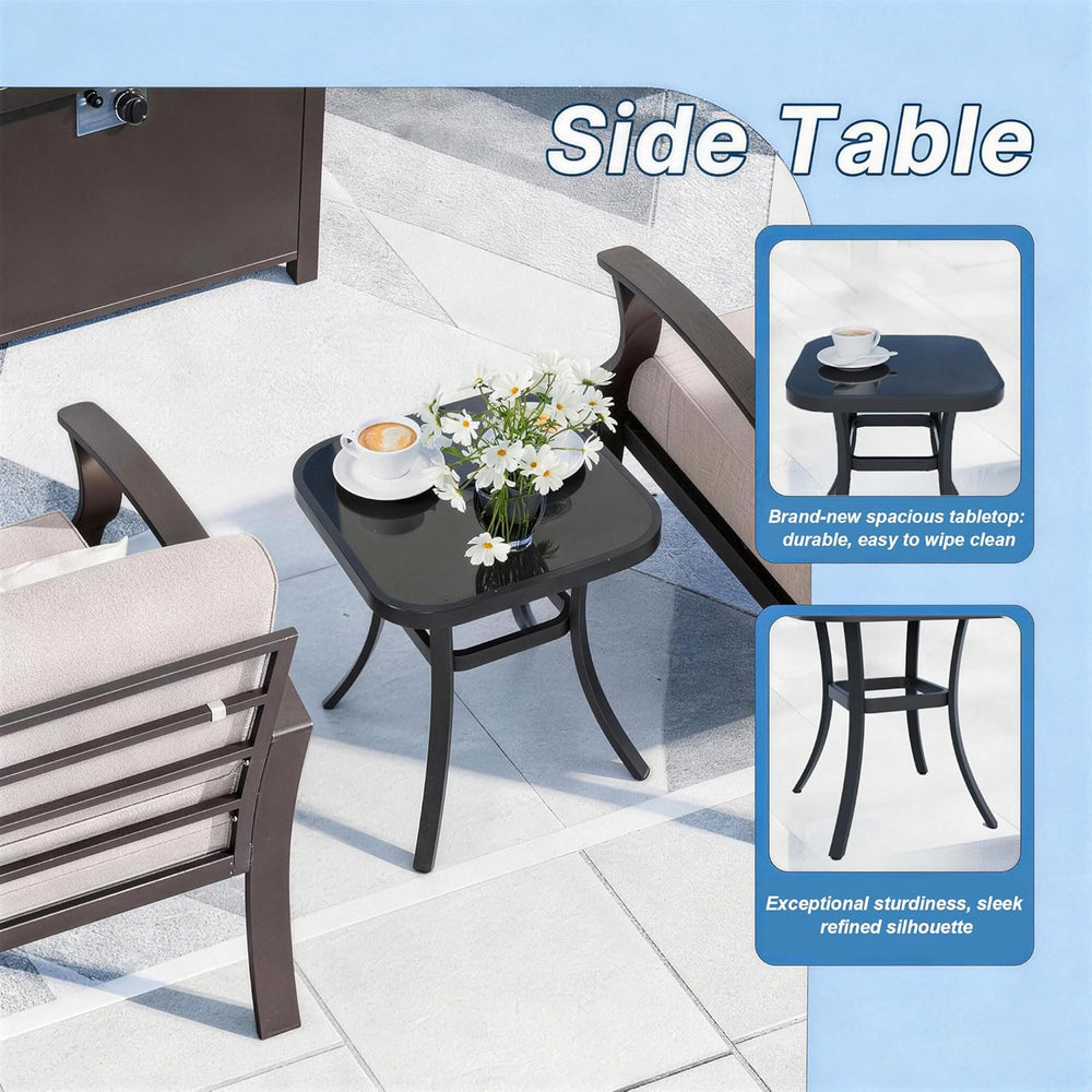 Kurapika 5 Pieces Patio Furniture Set, Outdoor Aluminum Swivel Gliders Rocker...