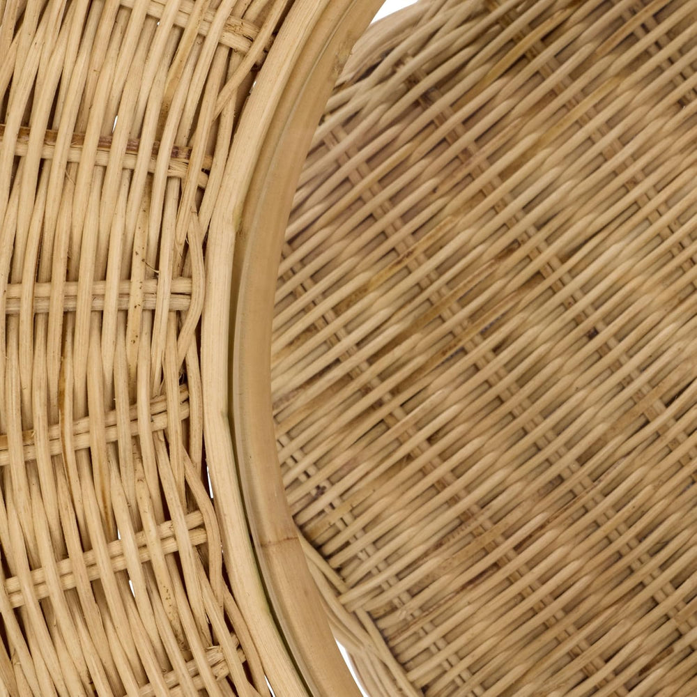 SAFAVIEH Home Collection - Damary Natural Rattan Accent Table, Round Glass To...