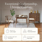 POLY & BARK Weave Dining Chair – Mid-Century Modern Wishbone Dining Chair with Arms, Solid Wood Frame, Indoor Use – Walnut – Single - Ideal for Dining Room, Kitchen or Stylish Accent Setting