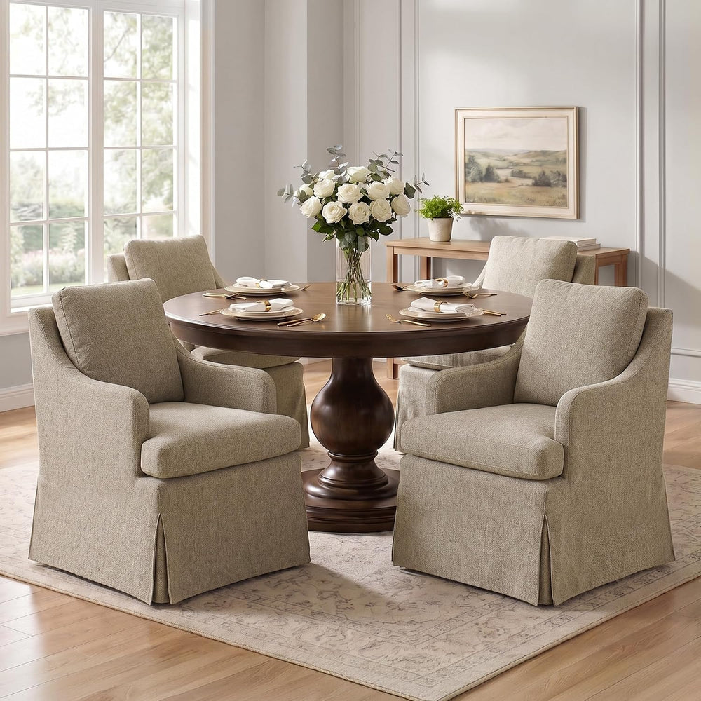 Usaint Upholstered Dining Chairs, Dining Room Chairs with Casters
