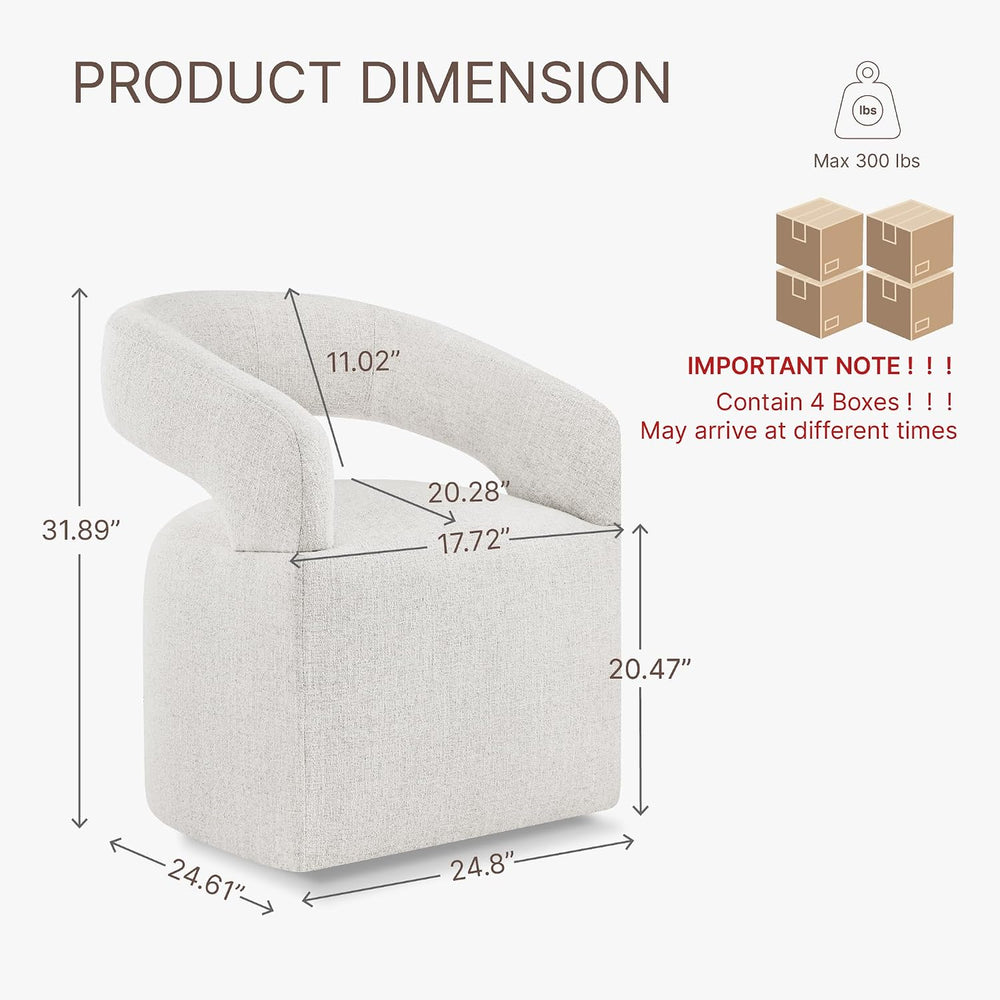KISLOT Upholstered Dining Chairs Set of 4, Modern Arm Kitchen & Dining Ro...