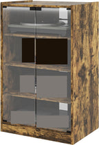 Retro Media Cabinet with 4-Tier Stereo, Modern Audio Video Media Stand with Adjustable Shelves,for Kitchen Home