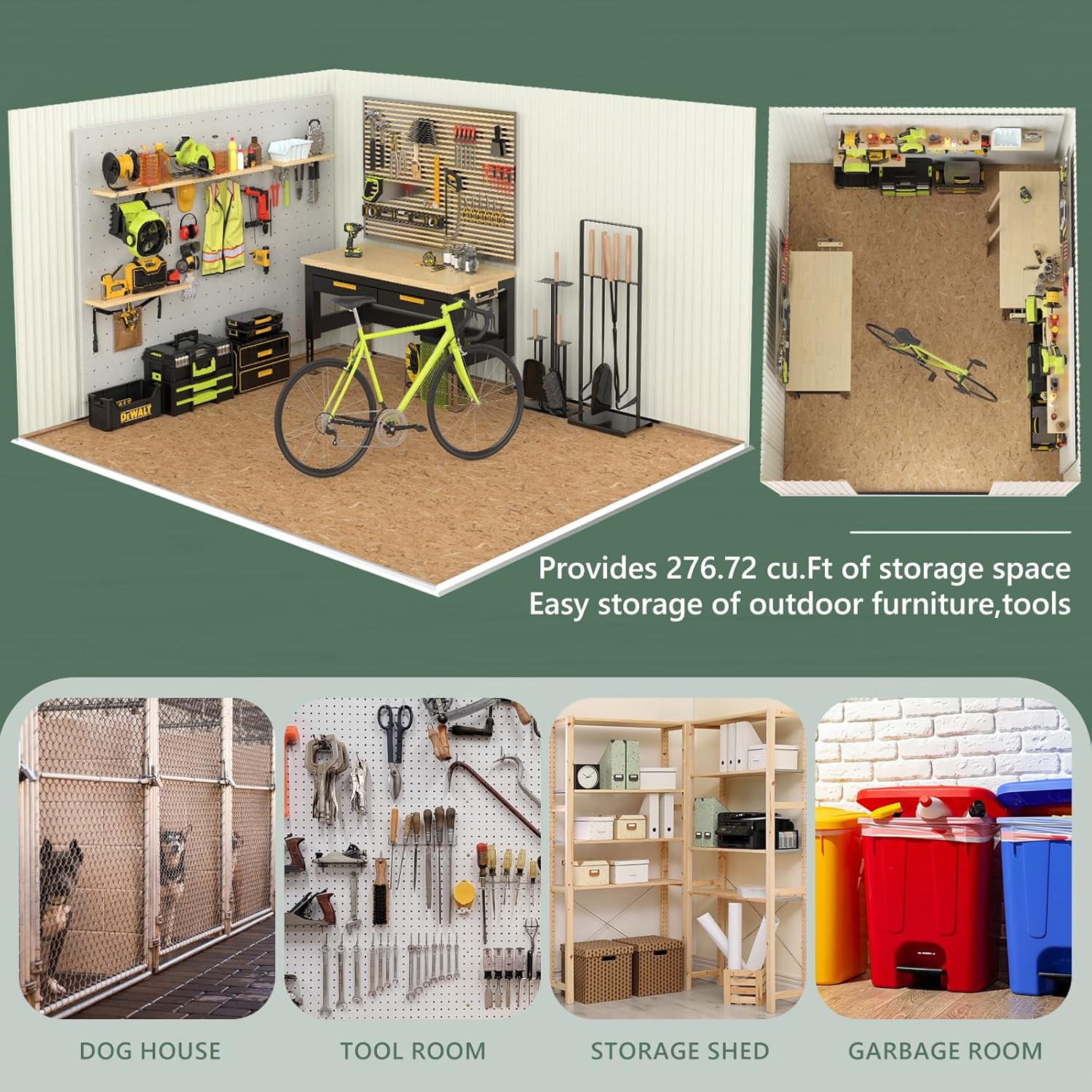 8x6 FTMetal Storage Shed, Outdoor Tool Sheds with Lockable Door & 1 Window, Large Heavy Duty Tool Sheds, Outside Waterproof Storage Building