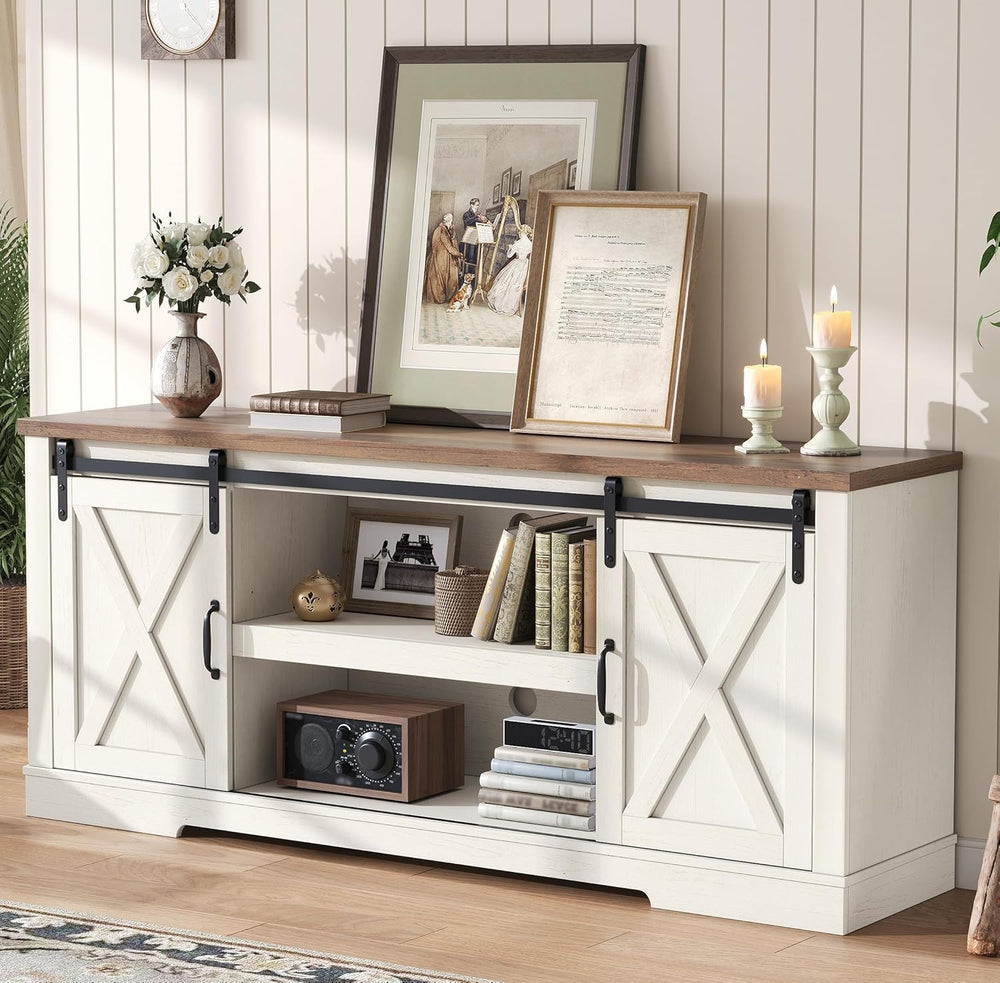 AMERLIFE 65" TV Stand for Living Room, Entertainment Center, White | Far...