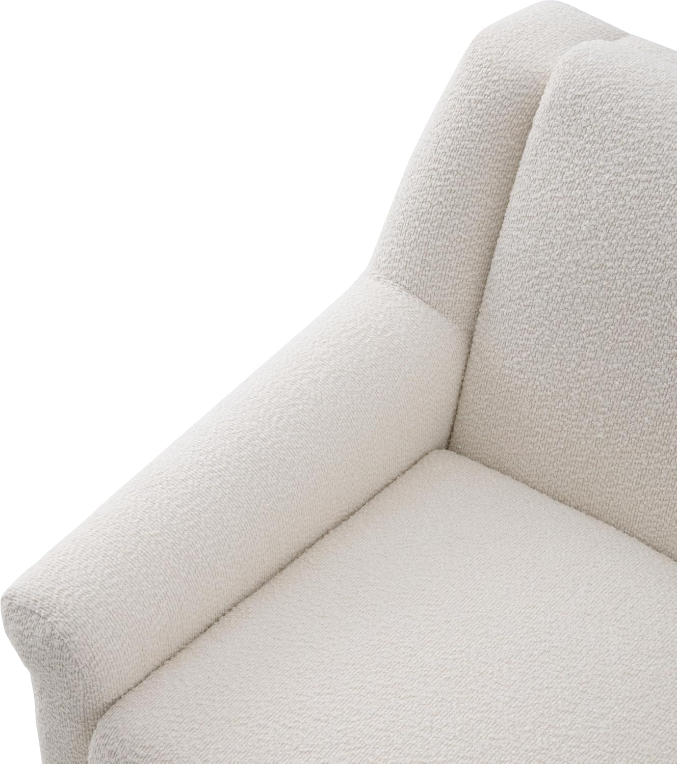 ERYE Mid-Century Modern Accent Chair, Upholstered Boucle Fabric Armchair W/Wood Legs, Comfy Single Reading Lounge Sofa Chair for Living Room Bedroom Apartment Entryway