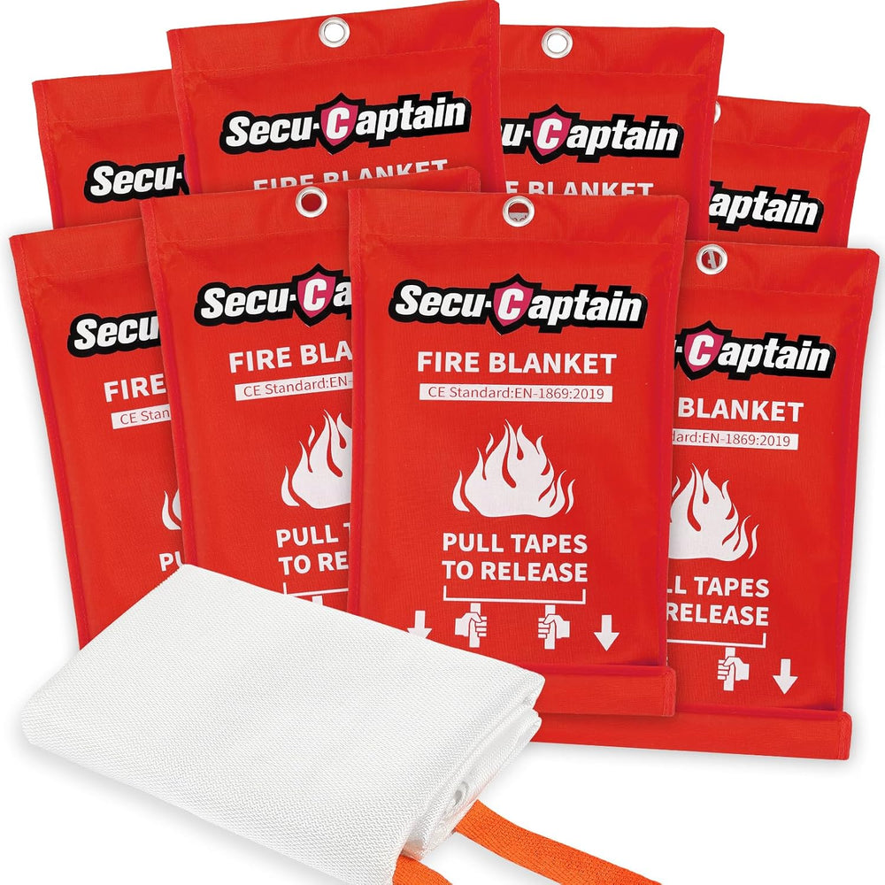 SecuCaptain Emergency Fire Blanket for Home and Kitchen - 8 Pack 40"x40&...