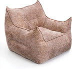 Bean Bag Chairs for Adults, Boneless Chair with Pillow for Bedroom, Khaki | Soft Foam Filled Floor Chair for Living Room, Bedroom, Lazy Sofa, Vacuum Packed Easy to Gift, 48H to Expand