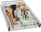 HOLDN’ STORAGE Pull Out Cabinet Organizer, Heavy Duty Caddy w/Lifetime Limited Warranty - 8”W x 21”D - Requires At Least 9-1/4” Cabinet Opening, Steel Metal Cabinet Drawers Slide Out, Chrome