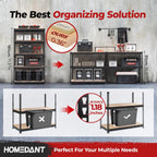 HOMEDANT 5-Tier Laminated Boltless Heavy Duty Metal Shelving Unit Adjustable Garage Storage Utility Rack Shelves Organization Multipurpose Shelf Warehouse Industrial (3, (L) 39.8" W, Black)