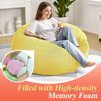 3FT Bean Bag Chairs Teardrop Bean Bag Chair for Adults Beanbag Chair with Memory Foam Filled Machine Washable Cover for Living Room, Bedroom