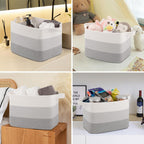 Storage Baskets for Organizing, Woven Baskets for Shelves, Rectangle Decorative Organizer for Storage Clothes, Toy, Books, Towels Nursery Bins 3 Pack (Gradient Grey, 14.17"x9.85"x9.45")