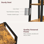 Narrow Ladder Shelf for Small Spaces - 5 Tier Thin Bookshelf Skinny Book Shelves Slim Bookshelves 60 inch Tall, Farmhouse Brown (02BN)