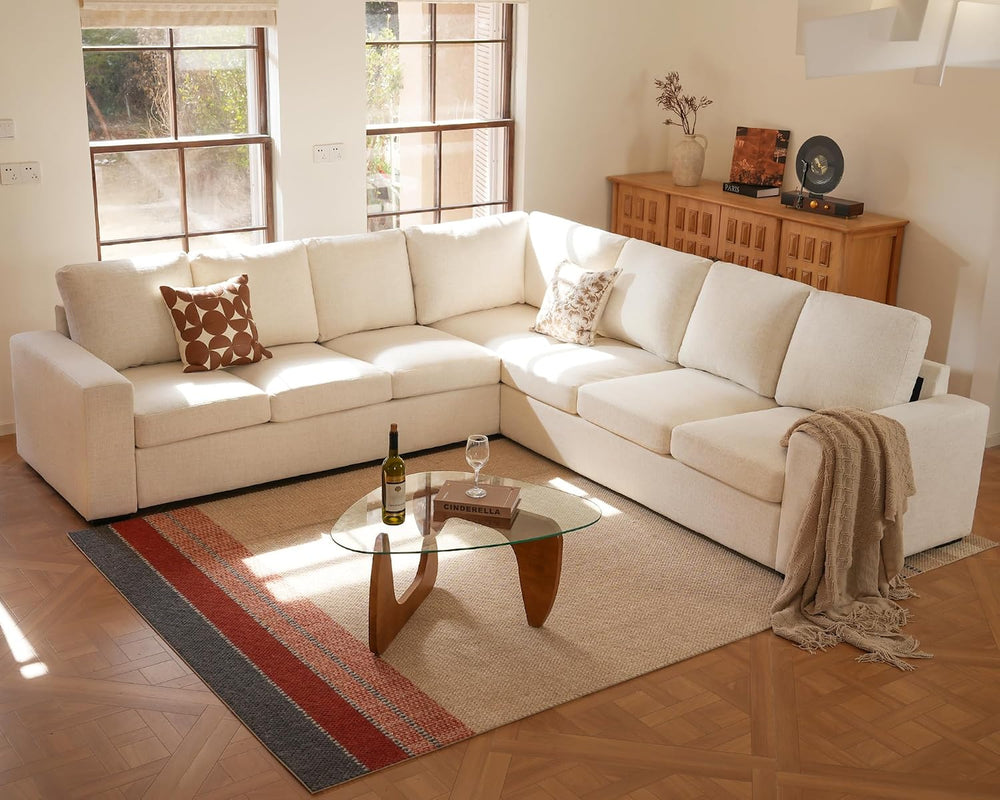 ELUCHANG 113" V-Shaped Modular Sectional Sofa Couch, Modern 7-Seat Comfy...