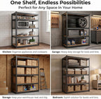 Heavy Duty Garage Shelving 36" W x 16" D x 72" H, 2850 LBS Storage Shelves 5-Tier Adjustable, Boltless Metal Rack with Extra Deep Shelves for Warehouse Basement Workshop, Black