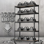 WORKPRO 5-Tier Steel Shelving Unit-Black, 35-3/10”W x 17-1/2”D x 72”H, Adjustable Storage Rack, Heavy Duty Shelf with MDF Board, 1650 lbs Load Capacity (Total) for Garage, Basement, Warehouse, Kitchen