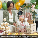 Wooden Baby Shower Crate Closet, Personalized Baby Shower Basket, Natural with Clear Acrylic Front