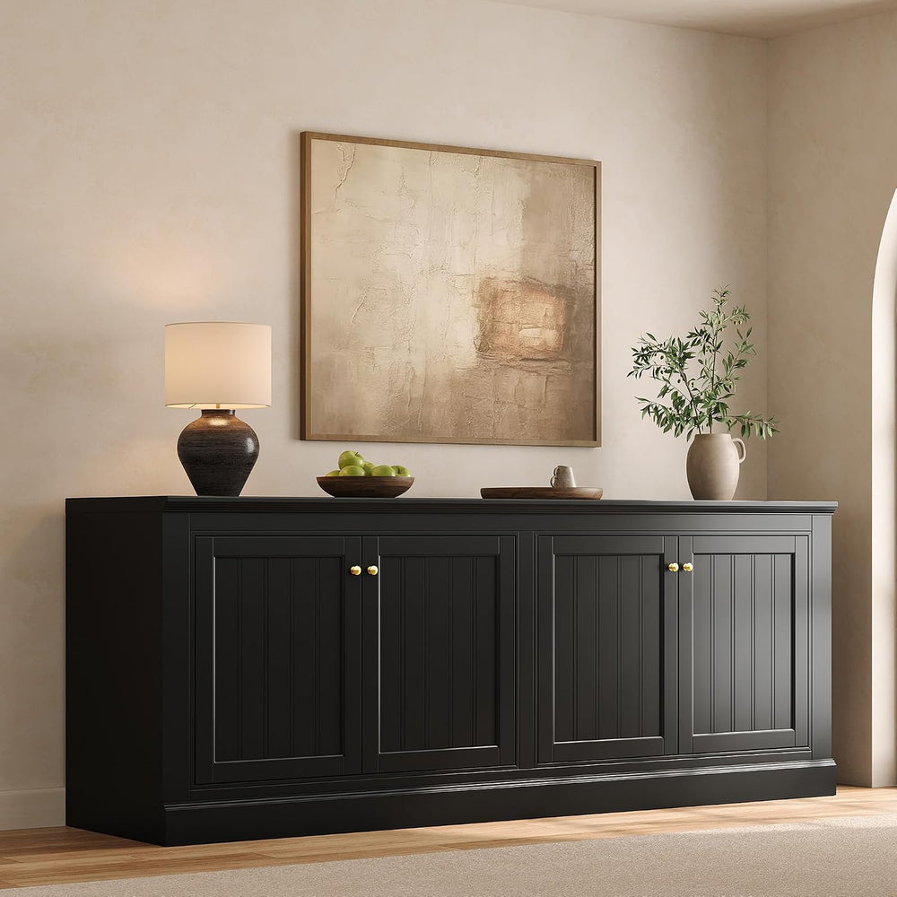 AMERLIFE 72" Modern Sideboard Buffet Cabinet with Vertical Grooved Doors...