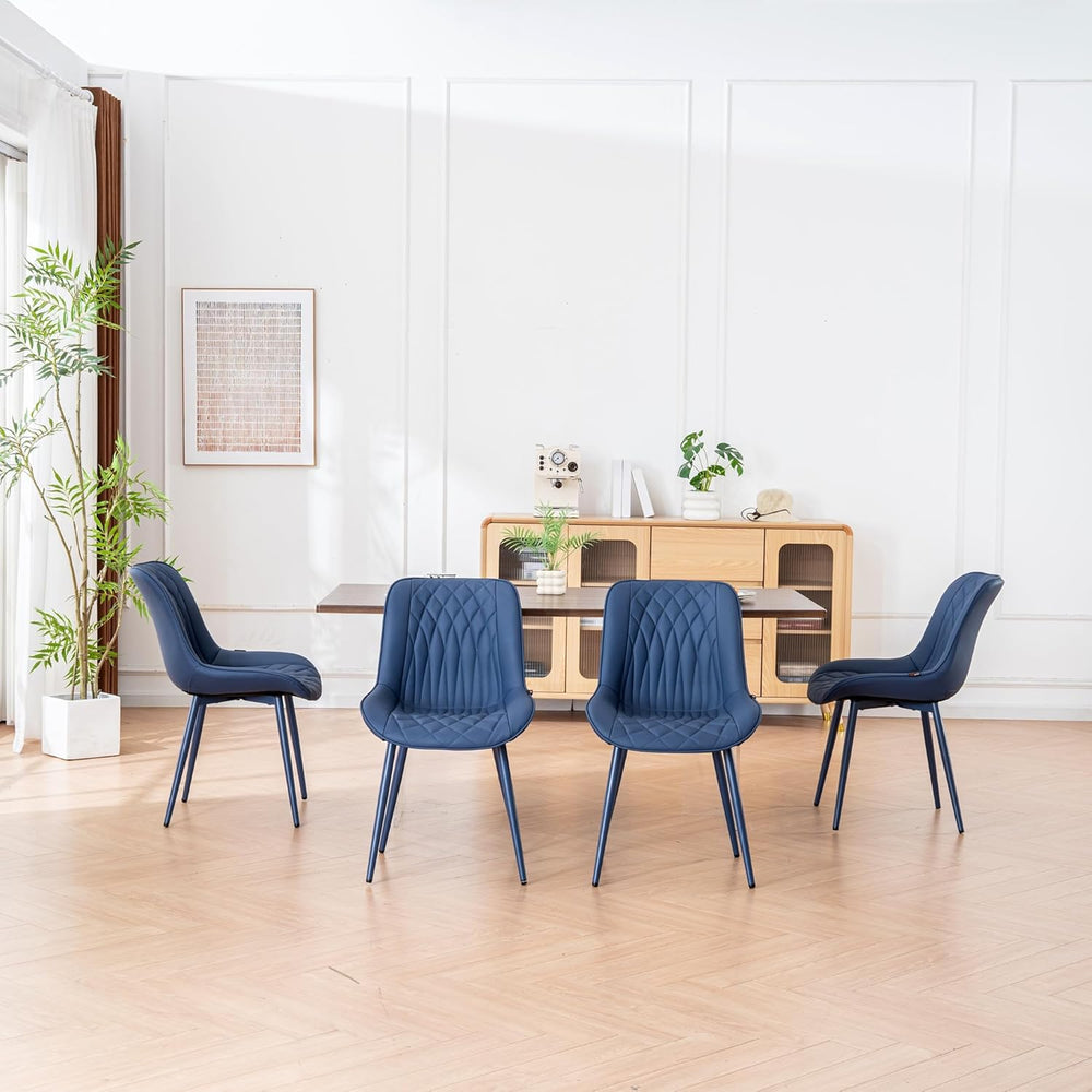 YOUNIKE Faux Leather Dining Chairs Set of 2 Mid-Century Modern High Padded Ba...