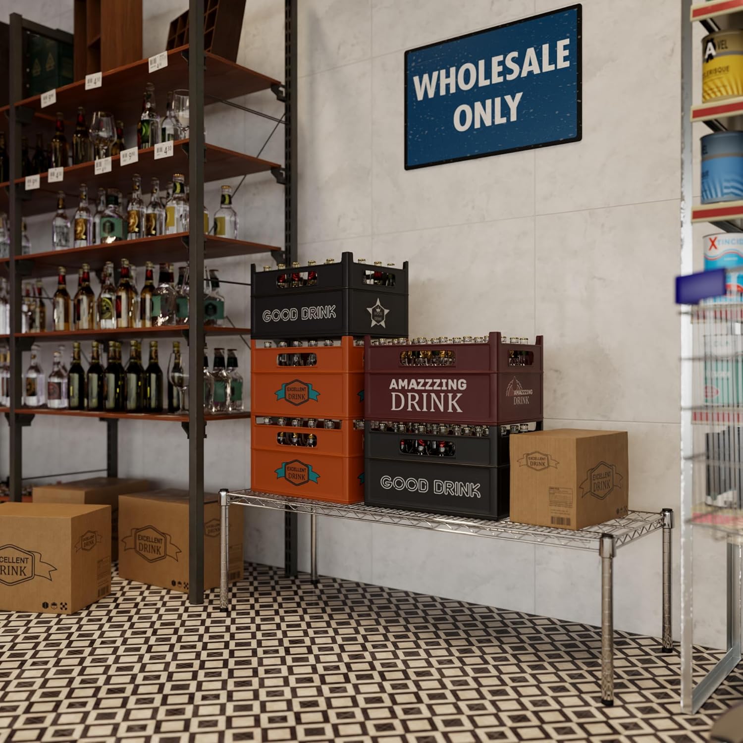 18" Deep x 48" Wide x 14" Height Wire Shelving Kit | 1-Tier | NSF Commercial Storage Rack Unit