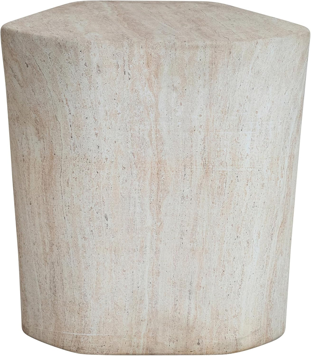 Bloomingville Lightweight Eco Stone Indoor/Outdoor Table, Travertine Finish, ...