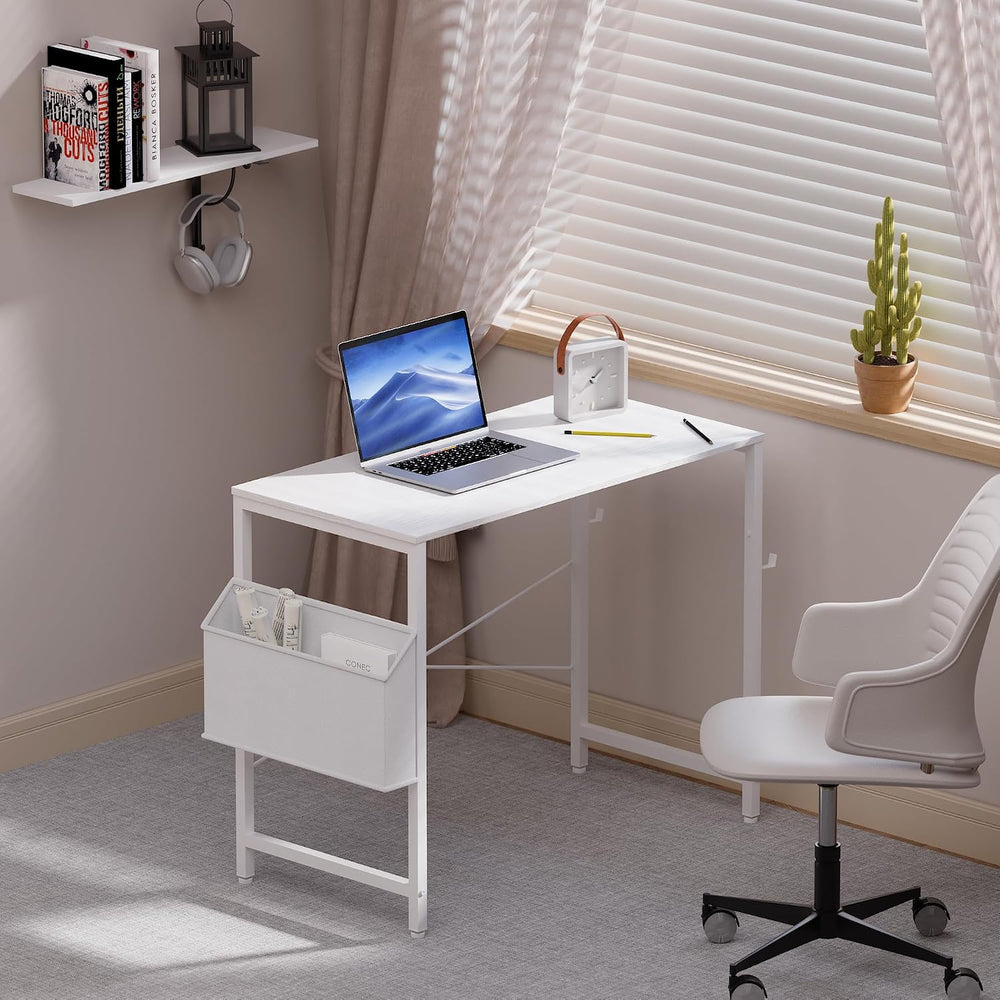Pamray 32 Inch Computer Desk Small Spaces Desk with Storage Bag for Bedroom W...