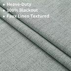 Joydeco Natural Linen Curtains 90 inch Length 2 Panels Set Burg 100% Blackout Patio Door Curtain Room Darkening Sliding Door Curtains Thermal Insulated Back tab Rod Pocket(105x90 inch, Sage Green)