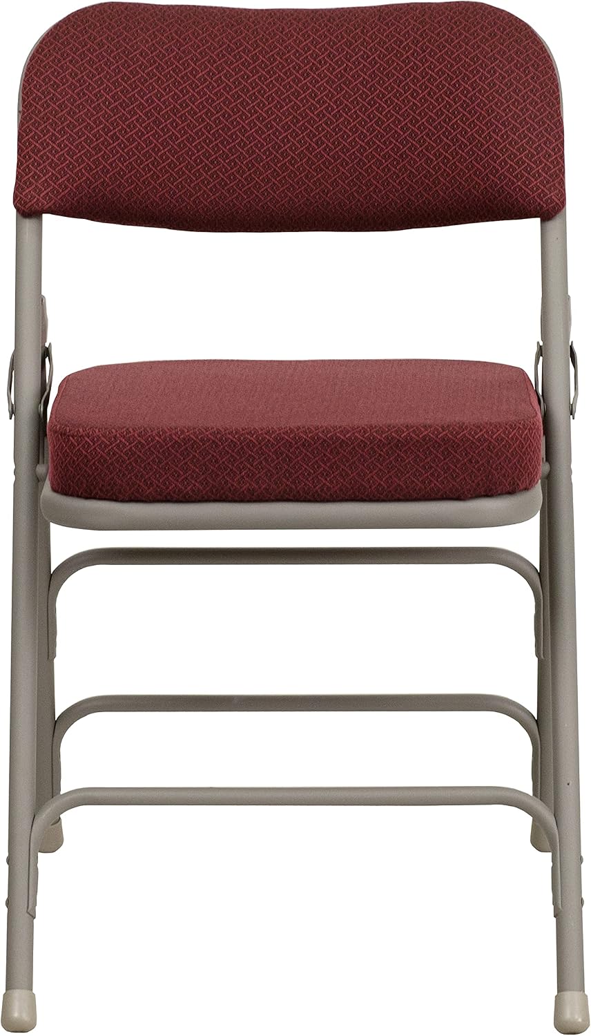 Flash Furniture Hercules Series Metal Folding Chairs with Cushioned Seat, Fab...