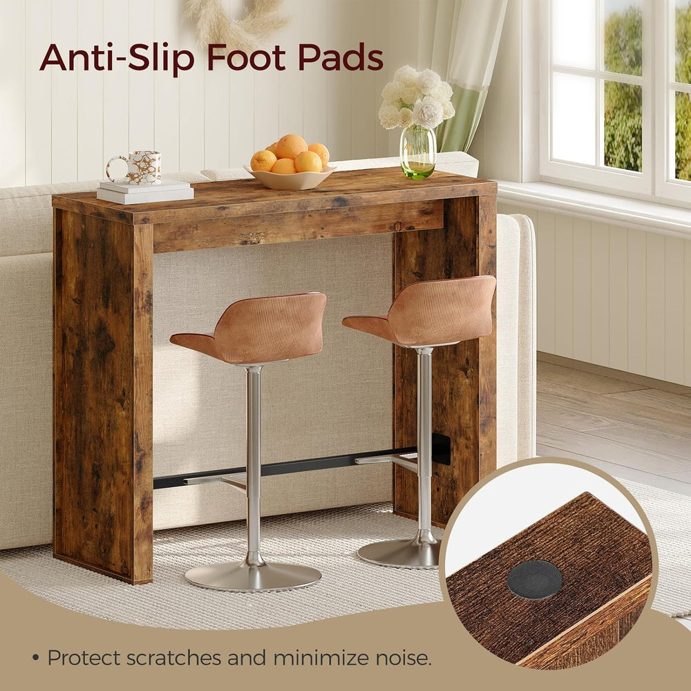 MAHANCRIS Bar Table, 35.4" Counter Height Pub Table, Industrial Rectangu...