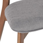 Christopher Knight Home Alma Mid-Century Wood Dining Set with Fabric Chairs, 5-Pcs Set, Natural Walnut / Dark Grey