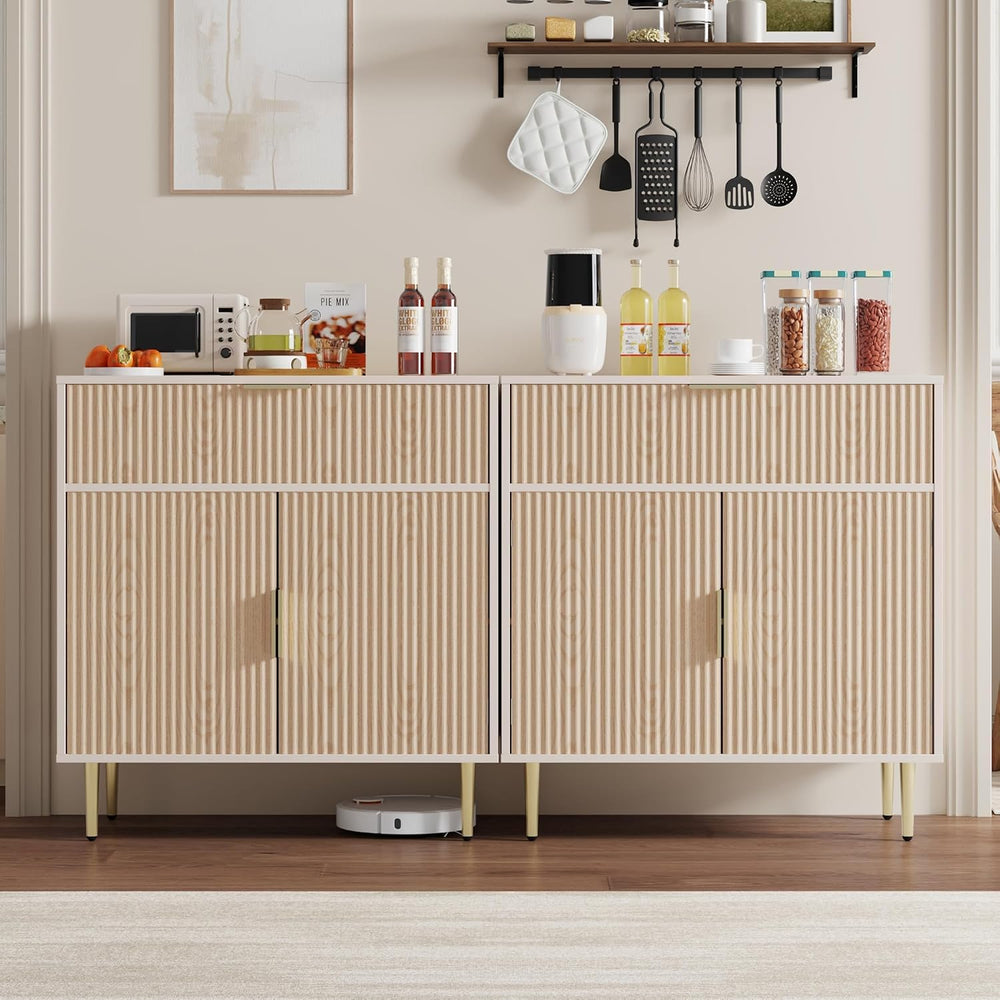 Housoul Sideboard Buffet Cabinet with 2 Doors & Drawer, Coffee Bar with A...