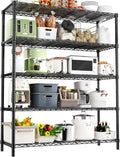 Storage Shelves Heavy Duty, 48" L x 20" W x 72" H Garage Shelving Unit Loads 2000LBS, 5-Tier Adjustable Metal Utility Shelf, Wire Shelf for Kitchen, Laundry Room, Pantry, Warehouse, Basement