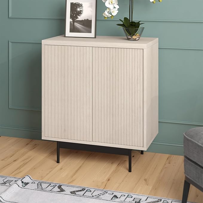 Henn&Hart Whitman Accent Cabinet, 28" Wide, White