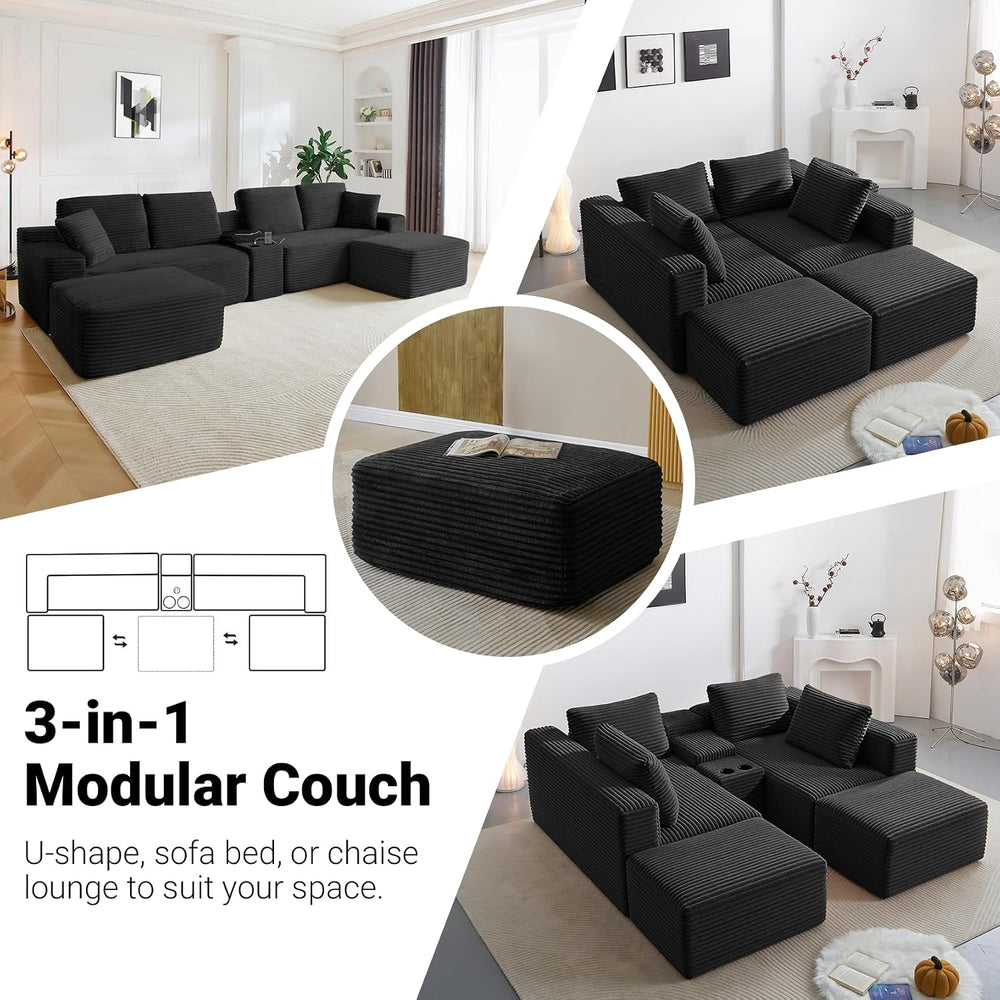 ivoros 150 Inch Modular Sectional Sofa Couch, Oversized Modern Cloud Couch fo...