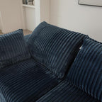 118.2" L Shaped Modular Sectional Cloud Couch with Ottoman, Plush Corduroy Upholstered Compression Sofa, 4-Seat Deep Seat Boneless Sofa Couches with Throw Pillow