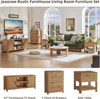 Farmhouse 55" Tv Stand,Dark Wood Entertainment Center with Adjustable Shelves & 2 Door Storage,Wooden Media Console Cabinet for TVs Up to 65 inches, Rustic Tv Stands for Living Room,Bedroom