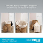 BIRDROCK HOME Seagrass Laundry Hamper with Lid & Liner - Handwoven Round Basket with Handles for Laundry/Dirty Clothes - Organizer, Storage, Shelves, Bin in Bathroom, Bedroom & Laundry Room - Natural