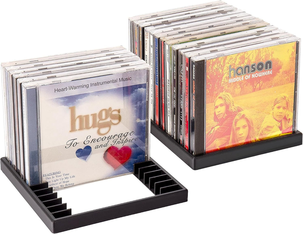 2PCS CD Storage Rack 24 Slots - Space Saving No Assembly CD Holder & Organizer Shelf for Living Room, Office - Ideal for Music Lovers & Collectors