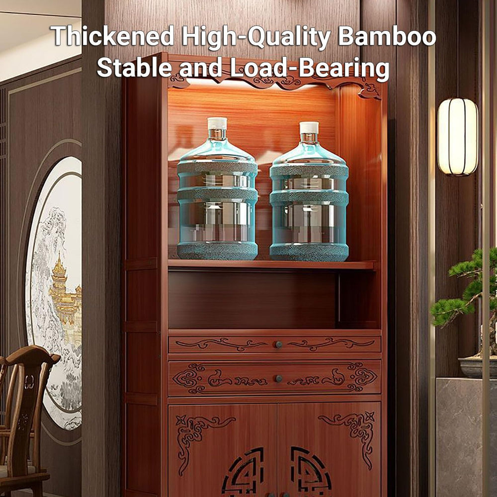 Altar Cabinet, Pooja Cabinet, Thick Bamboo Altar Table, Personal Meditation T...