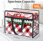 Clear Clothes Storage Bags, 4 Pack Closet Organizers and Under Bed Storage Containers, Foldable Moving Bags with Zippers for Comforter, Blanket, Bedding, Duvet, PVC Packing Bags 90L