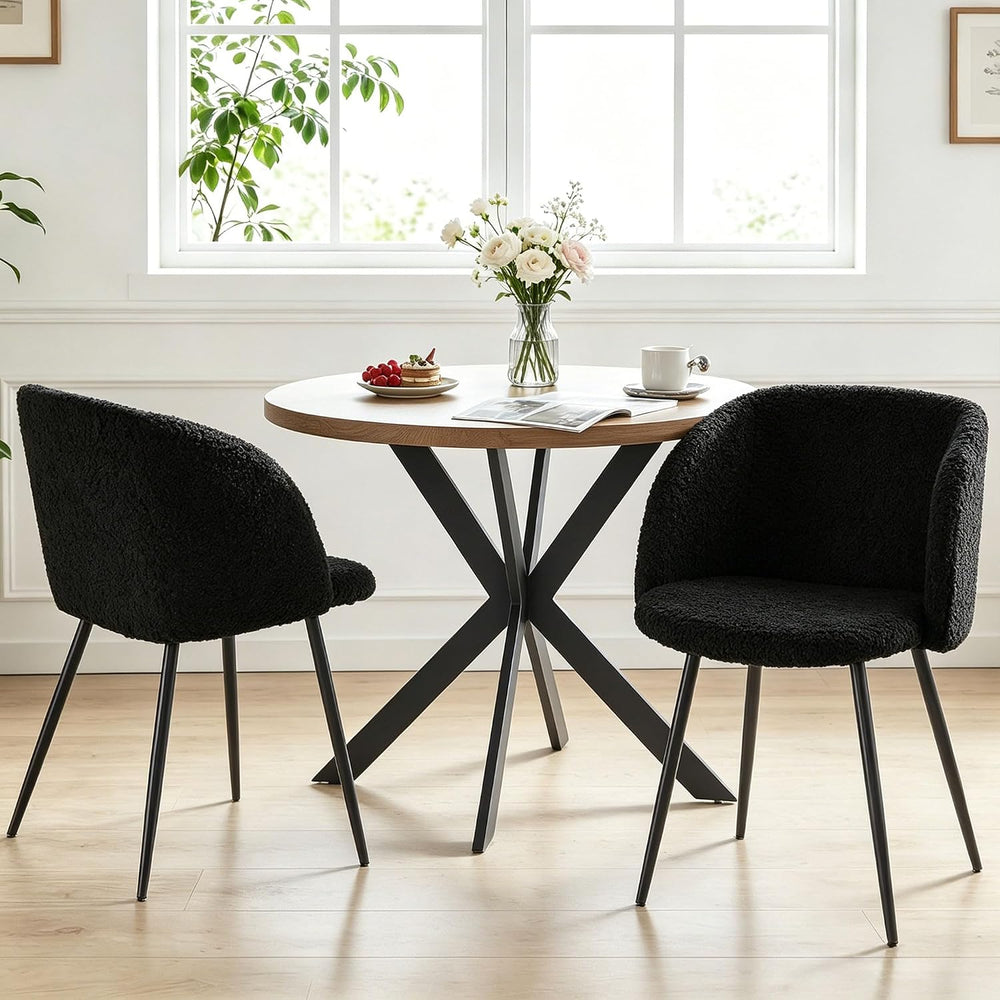 Homedot Dining Table Set for 2 with Black Dining Chairs, 3-Piece Compact Kitc...