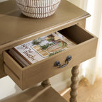 SAFAVIEH Furniture - Athena 2-Drawer Console Table - Desert Brown - Solid Wood - Farmhouse Classic Design - Ideal for Entryway, Living Room, Hallway, 35.5" W x 13" D x 29.5" H (CNS5702F)