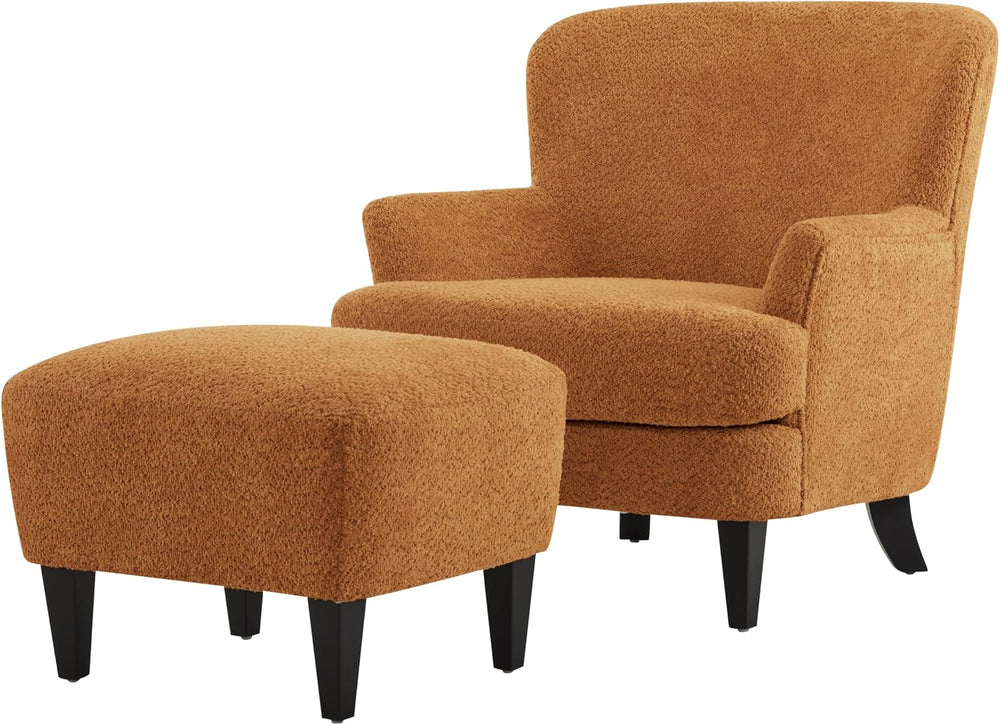 Christopher Knight Home Winnie Boucle Upholstered Wingback Accent Chair and O...