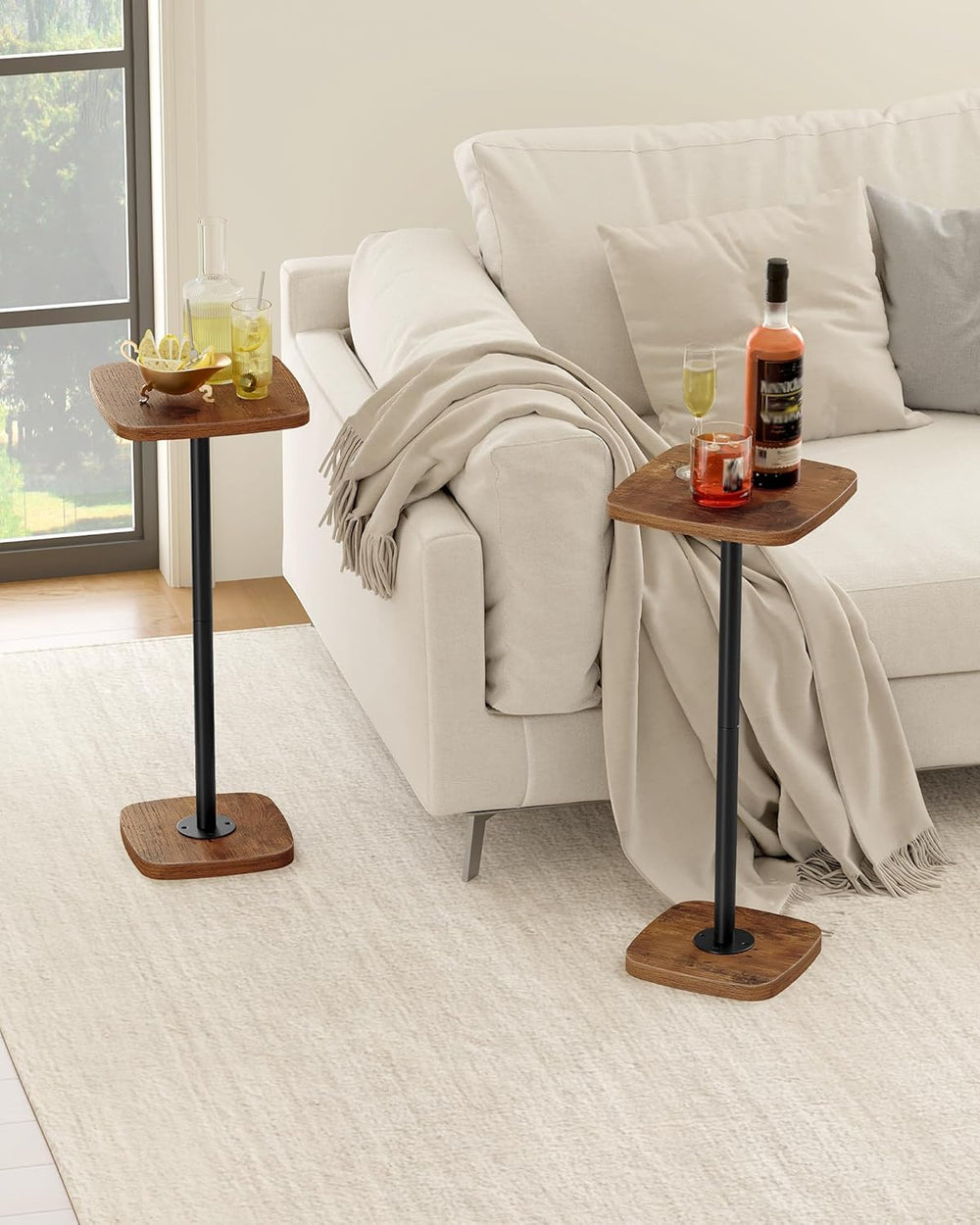 CHOEZON Small Drink Table, Square Side Table for Small Spaces, Martini Table ...