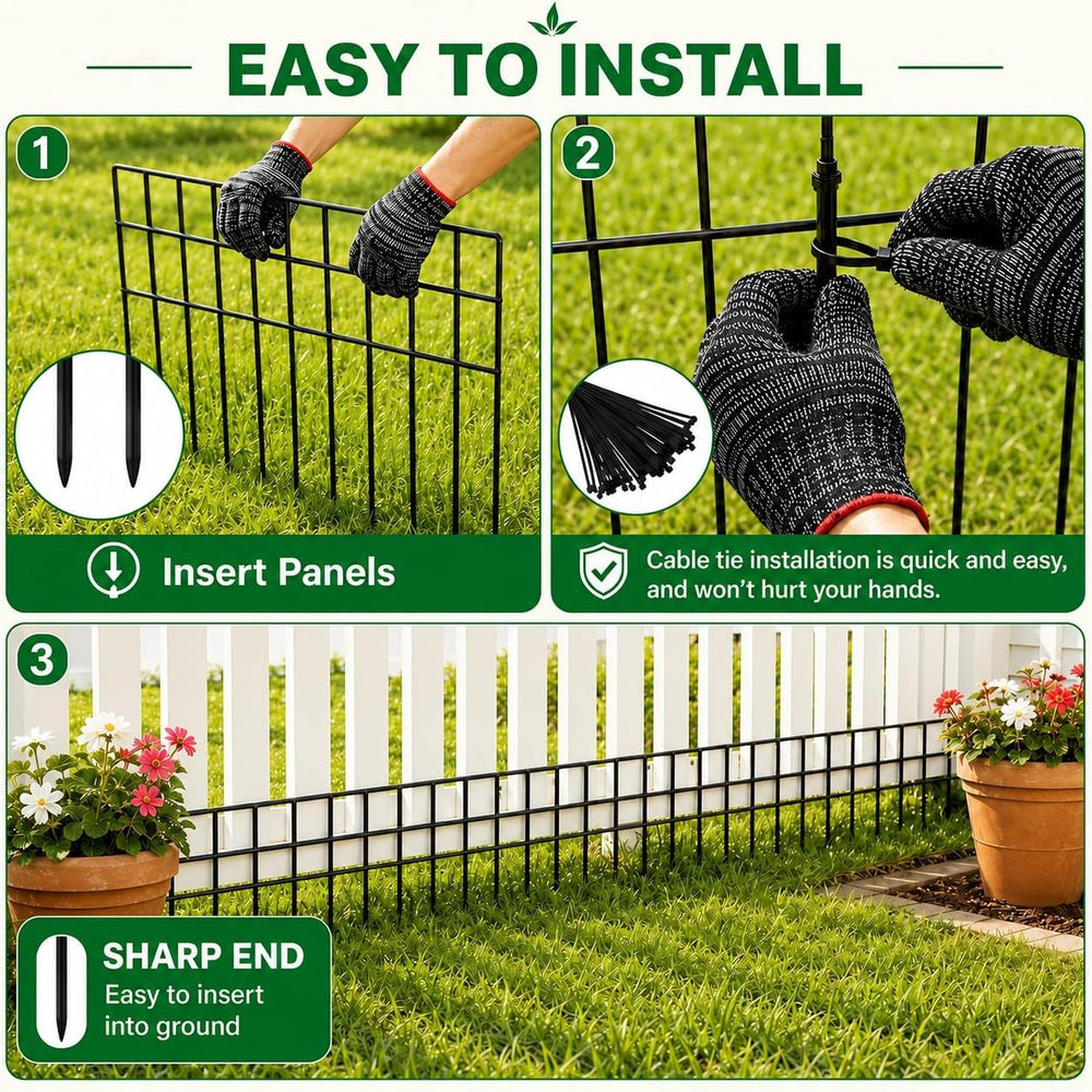 Animal Barrier Fence 42.5ft(L)x13in(H), 30 Panels No Dig Garden Fence