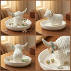 Highland Cow Gifts for Women, Ring Holder Dish for Rings, Earrings, Necklaces, Jewelry Organizer, Highland Cow Farmhouse Decor, Birthday Gifts for Women, Christmas Wedding Housewarming Present