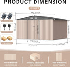 10x12 FT Metal Storage Sheds Outdoor, Metal ToolShed with Lockable Door, Metals Yard Sheds Metals Garden Shed Kit, MetalUtility Sheds Buildings with Air Vent for Backyard Garden Patio Lawn